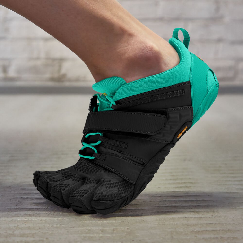 Vibram FiveFingers Dames V-Train 2.0 - Wandelschoenen Zwart/Groen - 635142YUK